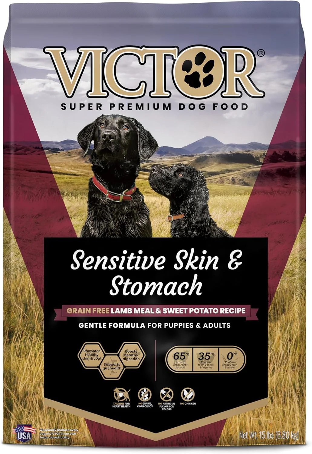 Victor Super Premium Dog Food Sensitive Skin & Stomach Grain Free Lamb & Sweet Potato 15 lb