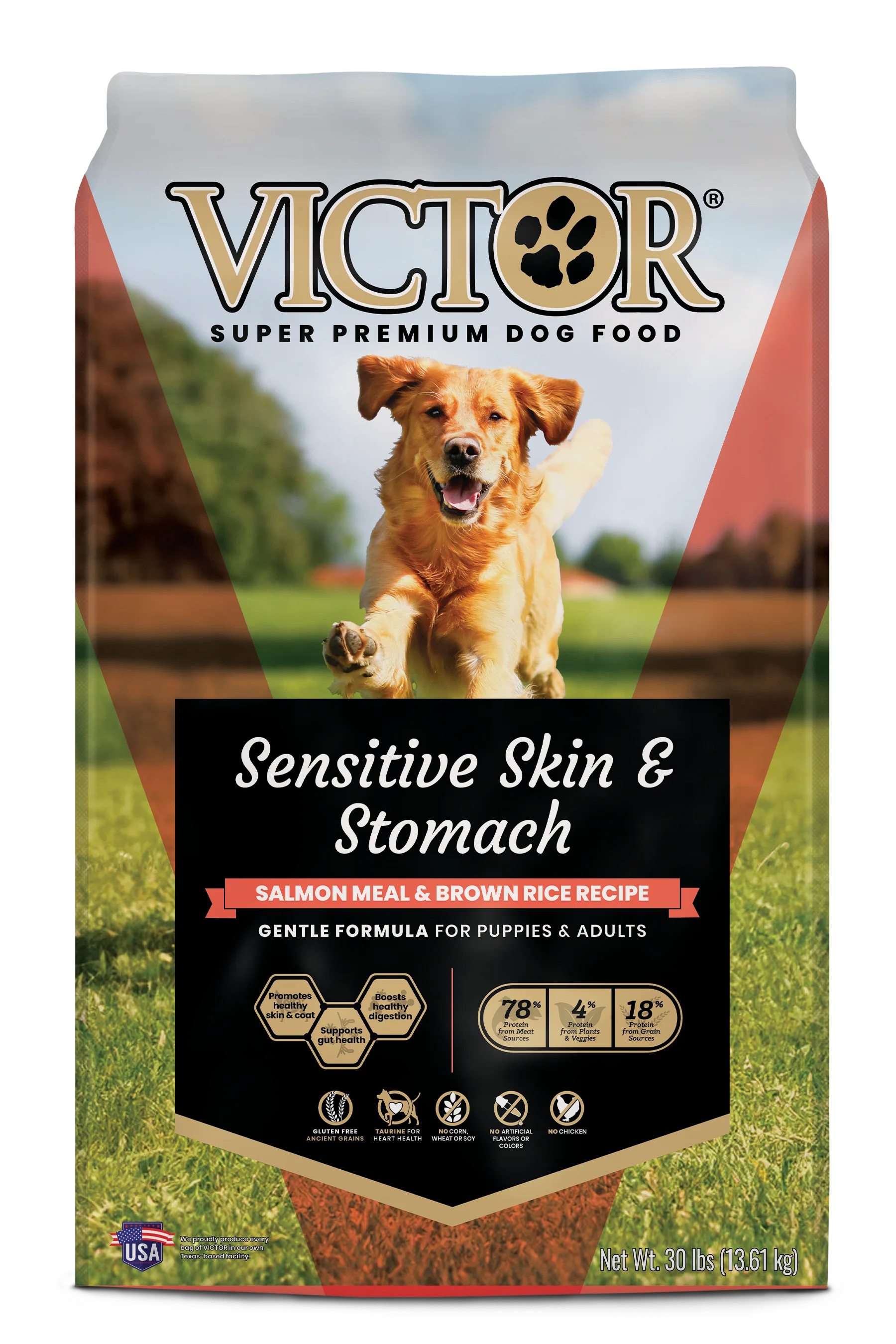 Victor Super Premium Dog Food Sensitive Skin & Stomach Salmon & Brown Rice 30 lb