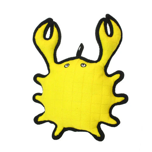 Tuffy Ocean Creature Crab Durable Dog Toy Yellow 13in - Image 2