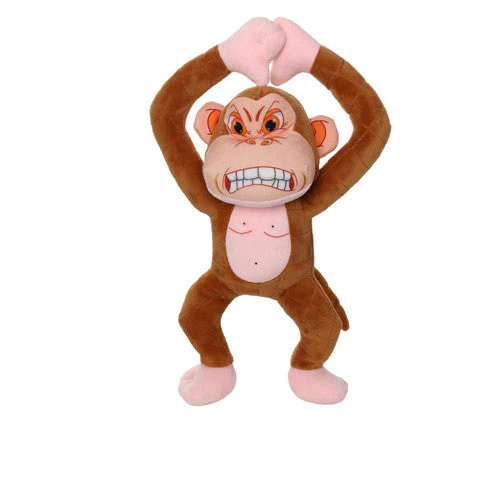Mighty Angry Animals Monkey Durable Dog Toy Brown 15in - Image 2