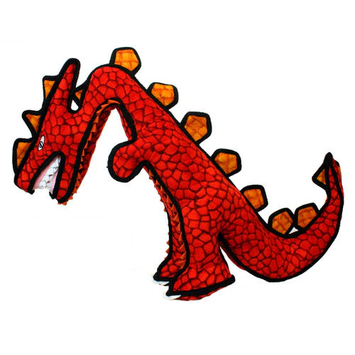 Tuffy Dinosaur Destructosaurus Durable Dog Toy Red 28in Regular - Image 2