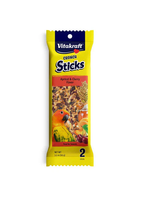 Vitakraft Crunch Sticks Apricot & Cherry Flavor Conure Treat 3.5 oz 2 Count - Image 2
