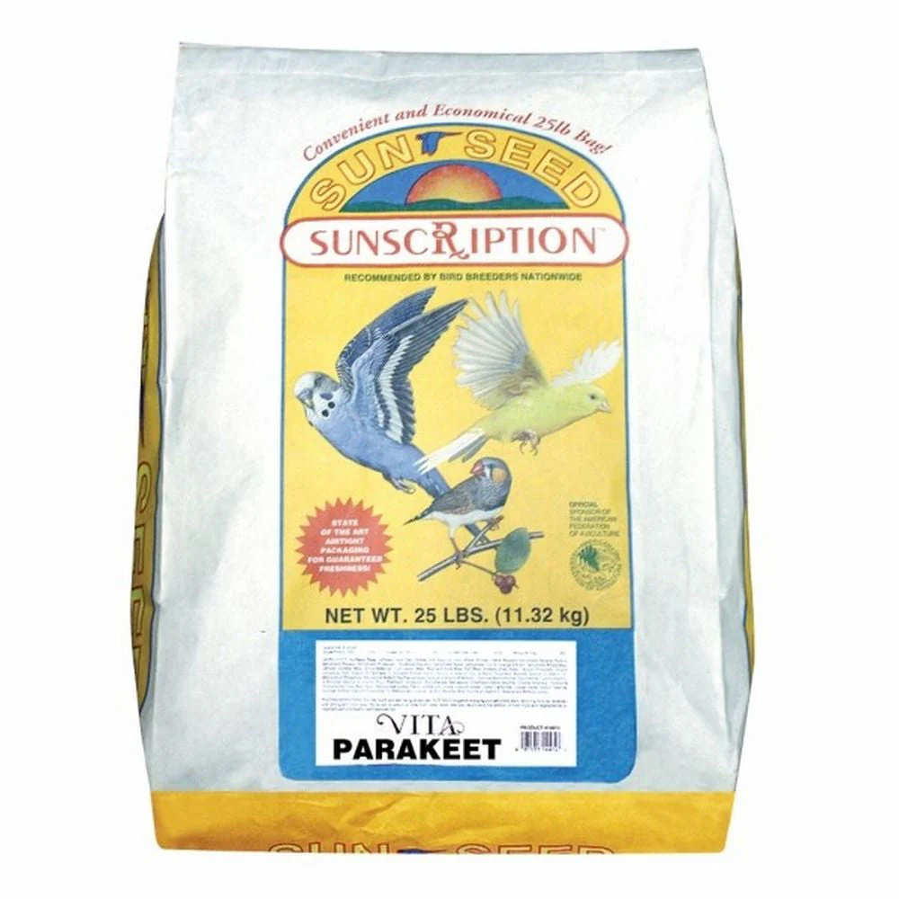 Sun Seed Vita Sunscription Parakeet Diet Bird Food 25 lb