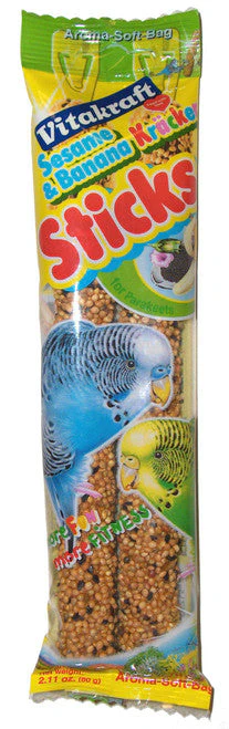 Vitakraft Crunch Sticks Sesame & Banana Flavor Parakeet Treat 2.11 oz 2 Count - Image 2