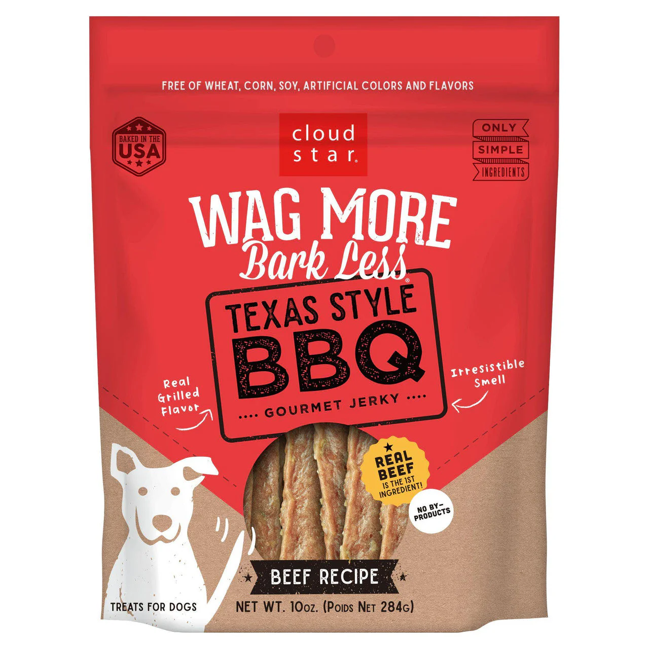 Wag More Bark Less Texas Style BBQ Beef Grilled Jerky 10 oz