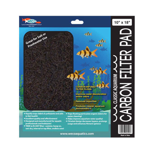 Weco Classic Aquarium Carbon Filter Pad Black 10 in x 18 in - Image 2