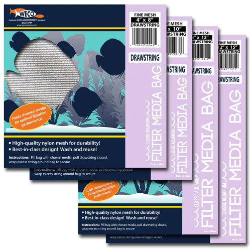 Weco Fine Mesh Drawstring Filter Media Bag White 4 in x 8 in - Image 2