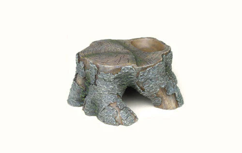 Weco Wecorama Sleepy Hollows Pine Stump Den Terrarium Ornament Gray/Brown SM - Image 2