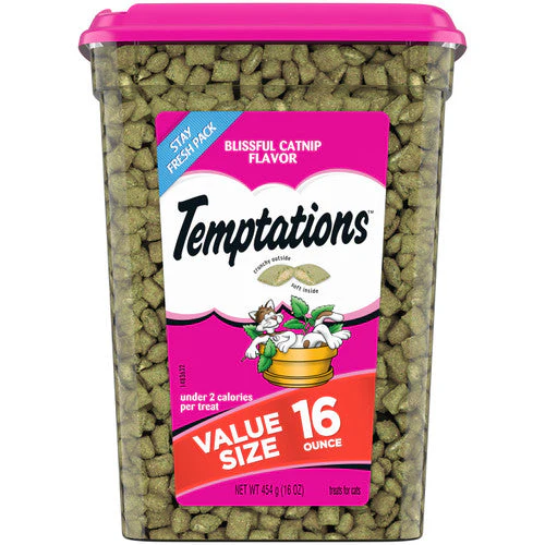 Temptations Classics Crunchy & Soft Adult Cat Treats Blissful Catnip 16oz - Image 2