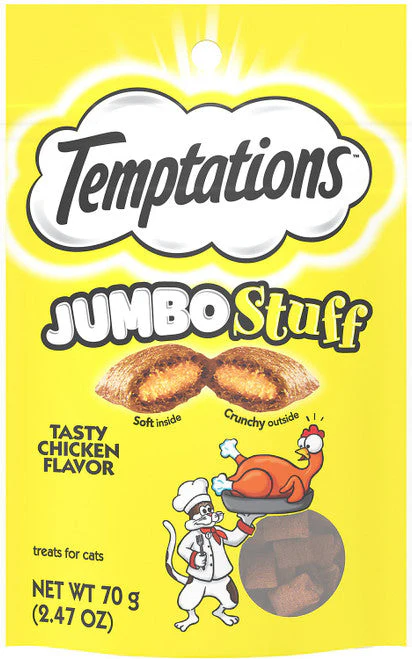 Whiska Temptations Jumbo Stuff Tasty Chicken Flavor Cat Treats 12/2.47oz {L-1}798705 - Image 2