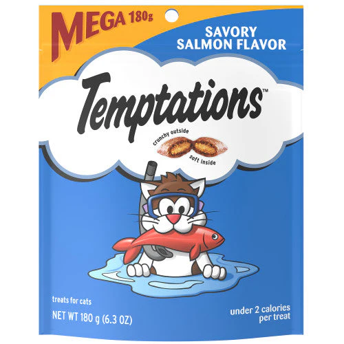 Temptations Classics Crunchy & Soft Adult Cat Treats Savory Salmon 6.3oz - Image 2