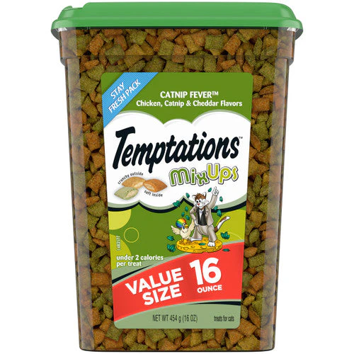 Temptations MixUps Crunchy & Soft Adult Cat Treats Catnip Fever 16oz - Image 2