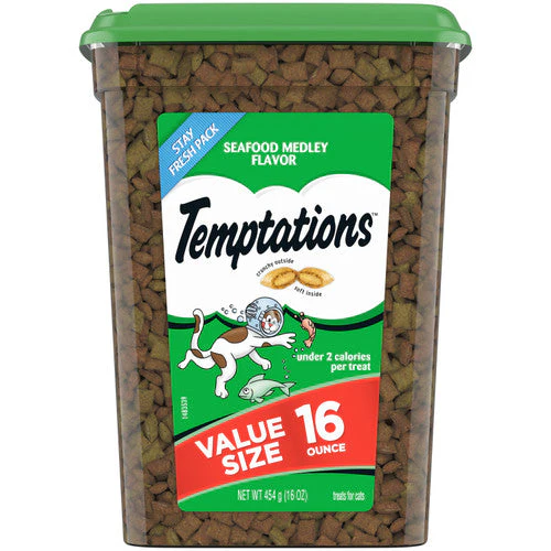 Temptations Classics Crunchy & Soft Adult Cat Treats Seafood Medley 16oz - Image 2