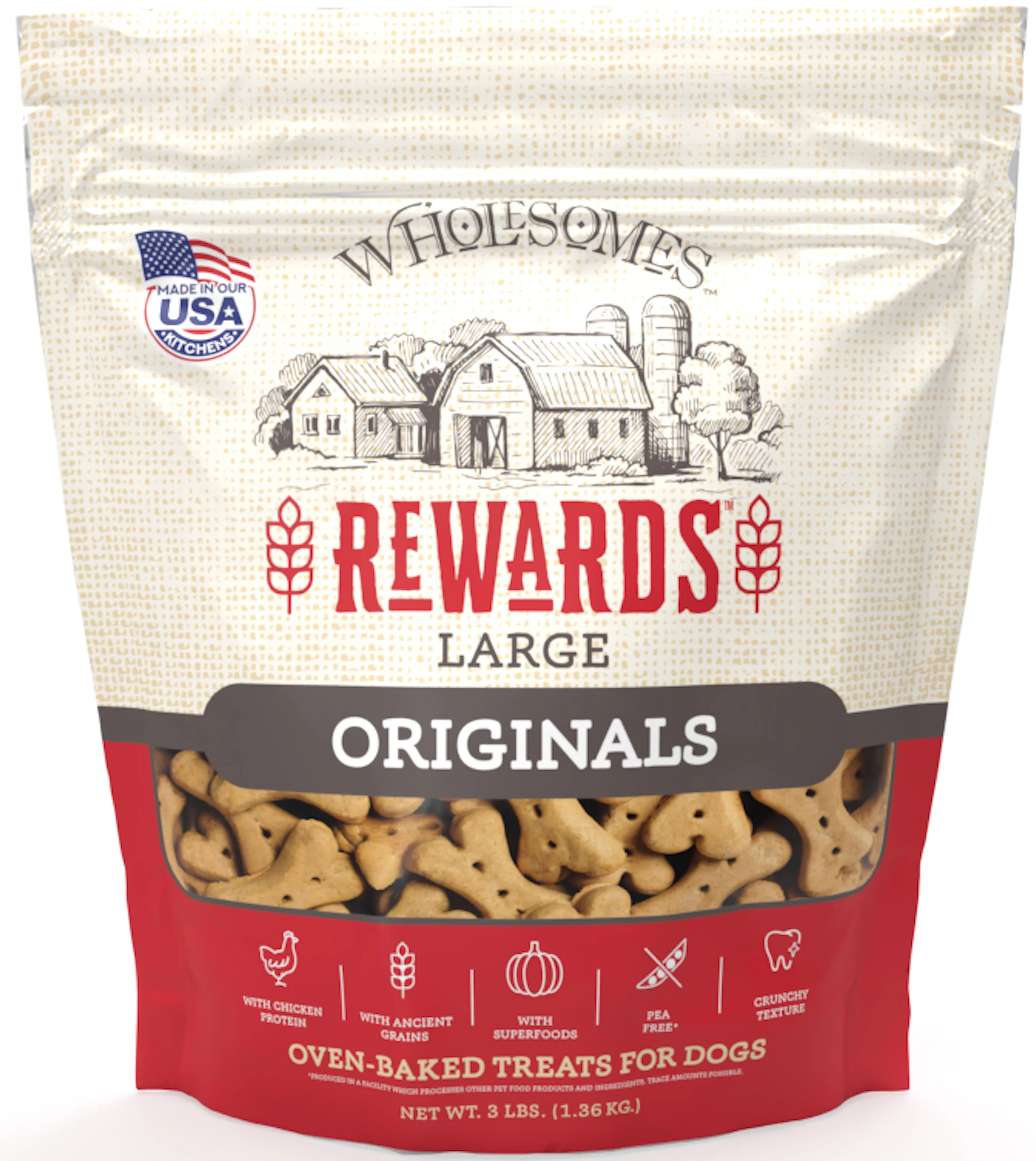 Wholesomes Classic Rewards Dog Treats Original Large, 3 lb