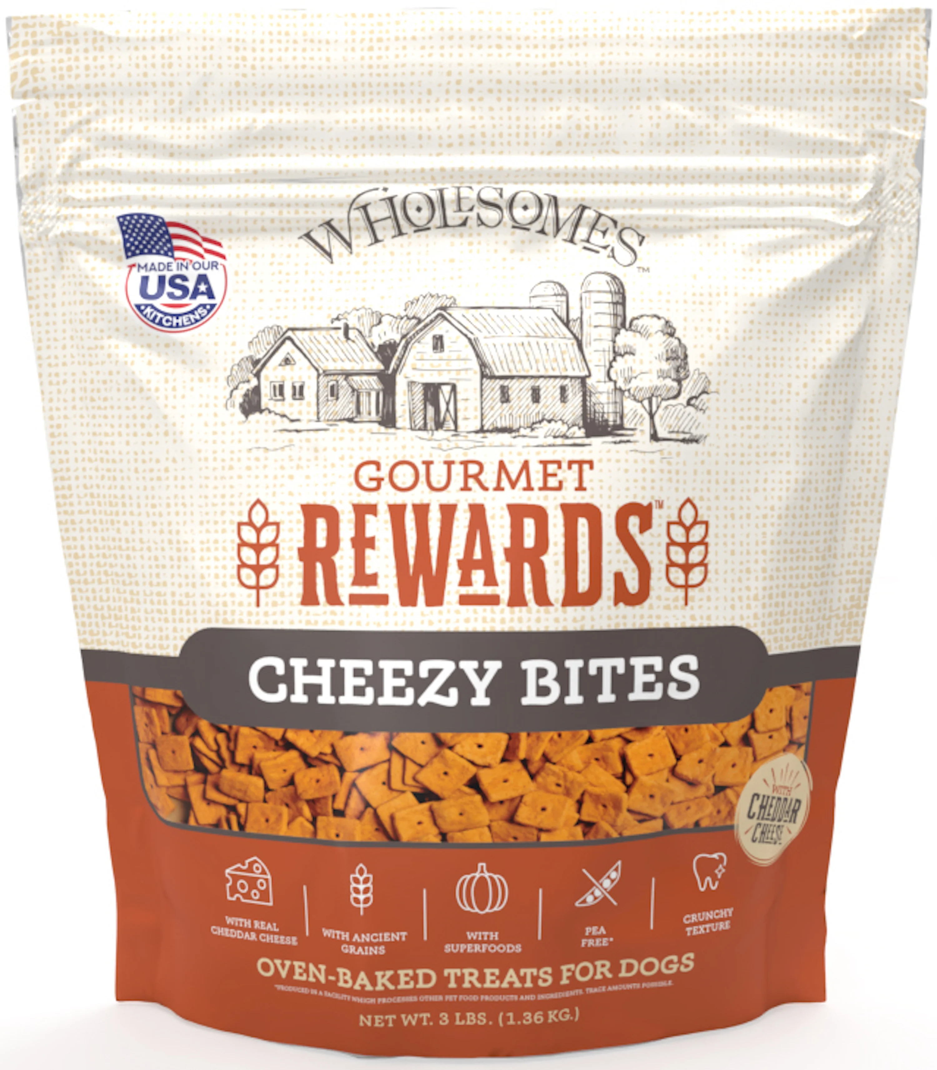 Wholesomes Gourmet Rewards Biscuit Dog Treats Cheezy Bite Cheezy Bite 3 lb