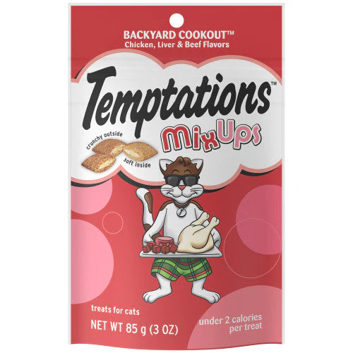 Temptations MixUps Crunchy & Soft Adult Cat Treats Backyard Coookout 3oz - Image 2