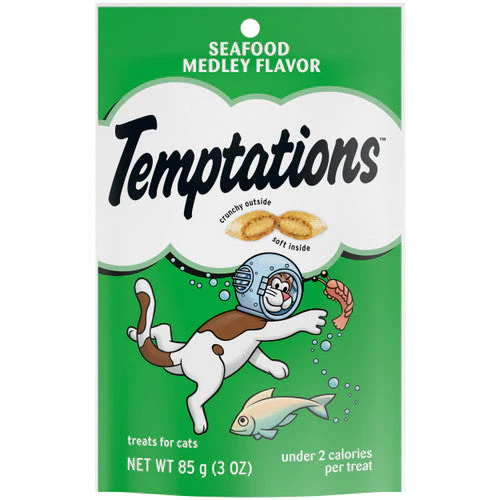 Temptations Classics Crunchy & Soft Adult Cat Treats Seafood Medley 3oz - Image 2
