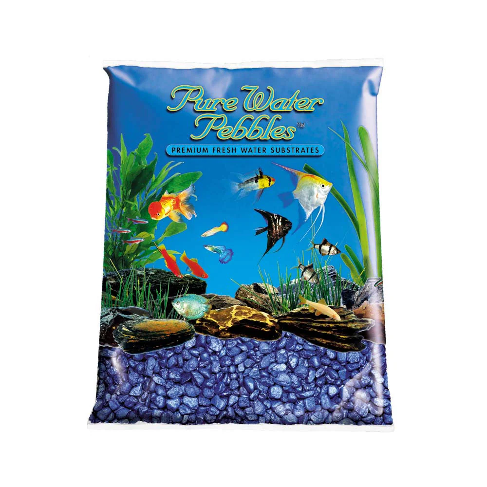 Pure Water Pebbles Premium Fresh Water Frosted Aquarium Gravel Deep Blue 6/5 lb
