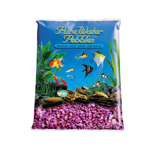 Pure Water Pebbles Premium Fresh Water Coated Aquarium Gravel Neon Purple 6/5 lb - Image 2