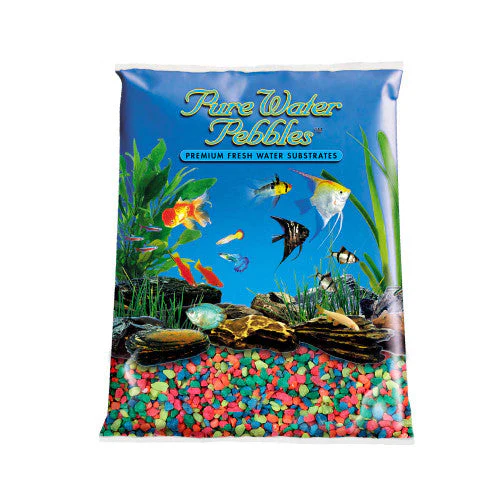Pure Water Pebbles Premium Fresh Water Coated Aquarium Gravel Neon Rainbow 6/2 lb - Image 2