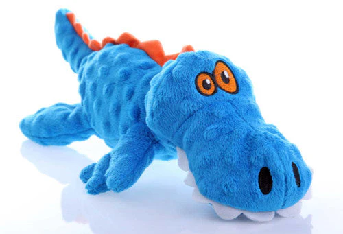 goDog Just For Me Gator with Chew Guard Technology Tough Plush Dog Toy Blue LG - Image 2