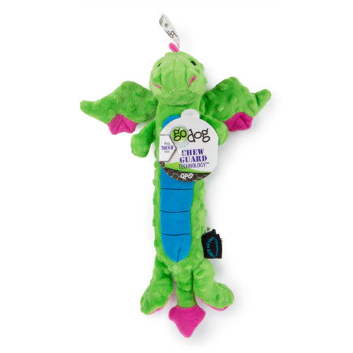 goDog Dragons Skinny Dog Toy with Chew Guard Technology Plush Squeaker LG - Image 2