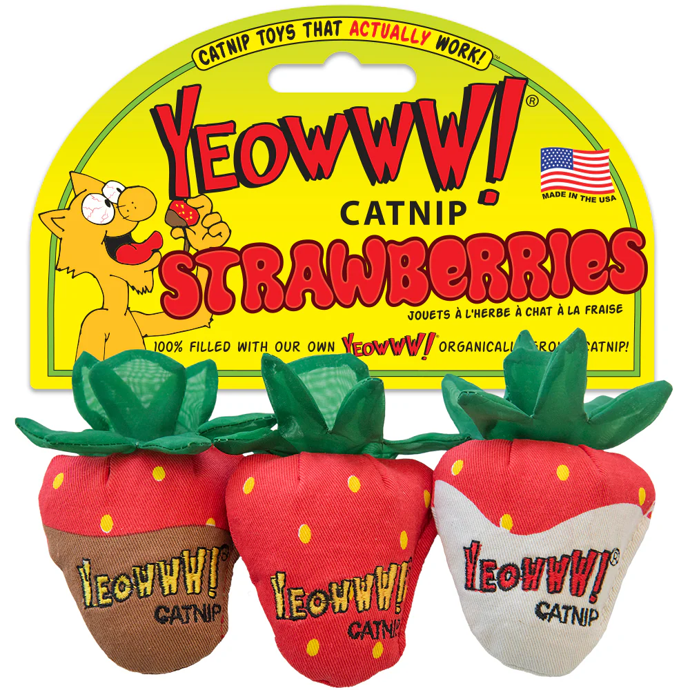 Yeowww! Strawberry Catnip Cat Toy Multi 3 pk