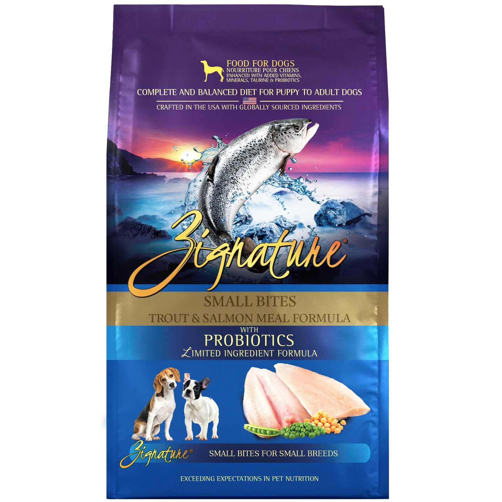 Zignature Trout & Salmon Meal Formula Small Bites Dry Dog Food 4 lb