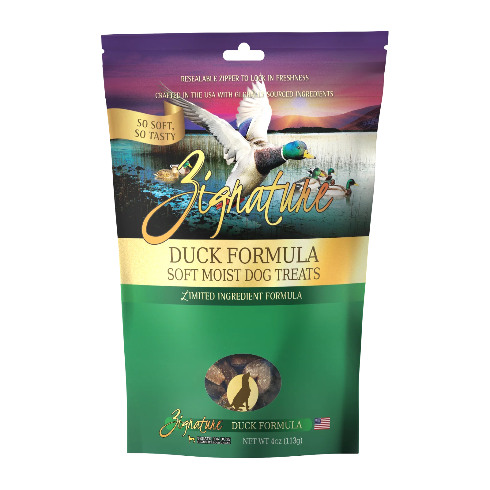 Zignature Duck Soft Moist Treats For Dog 4 oz