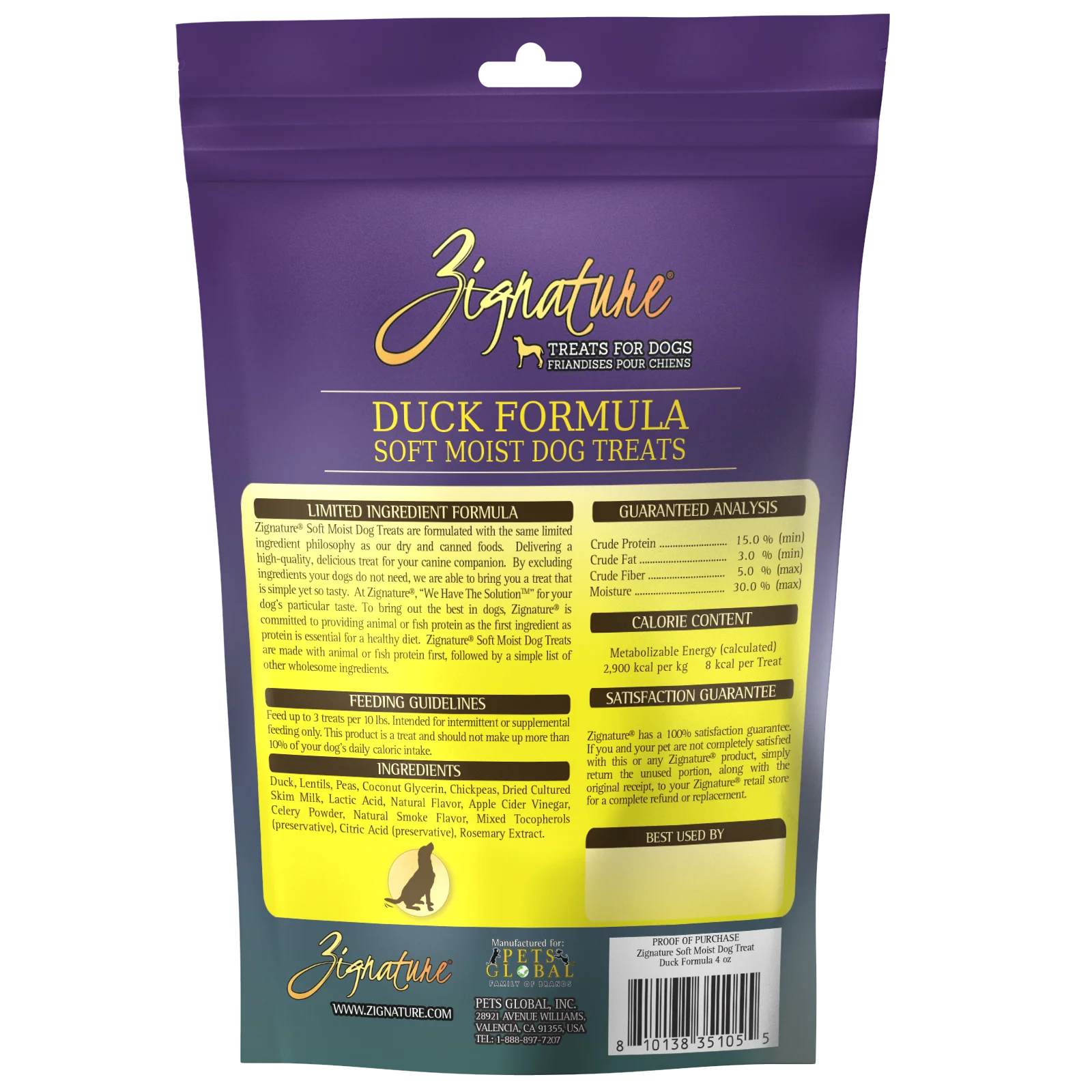 Zignature Duck Soft Moist Treats For Dog 4 oz - Image 2