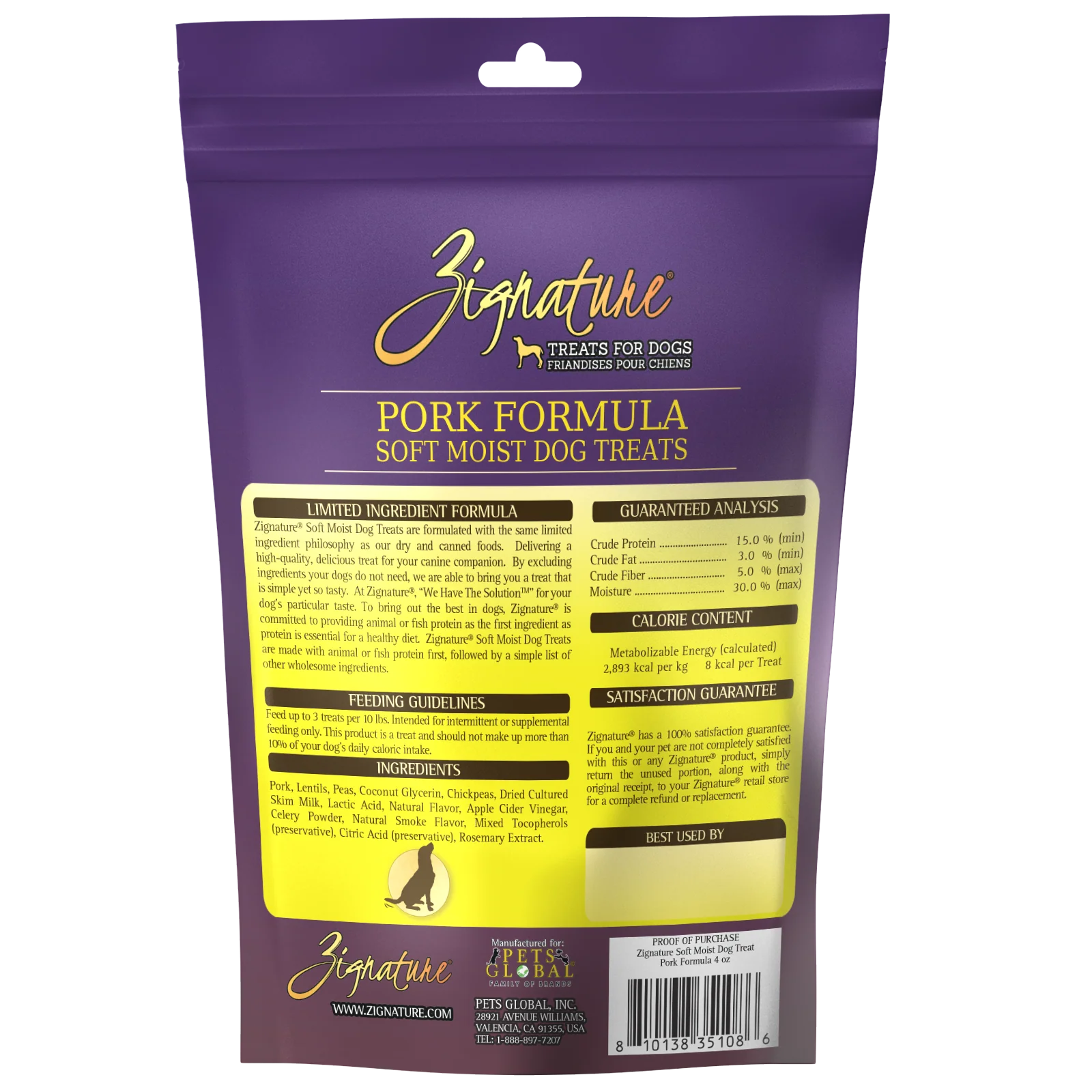 Zignature Pork Soft Moist Treats For Dog 4 oz - Image 2