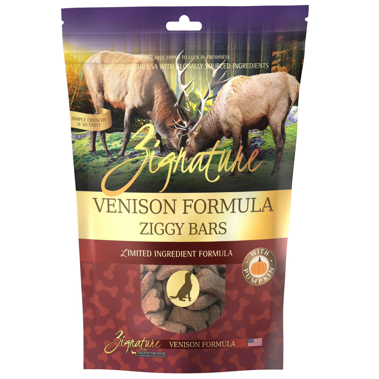Zignature Venison Formula Biscuit Treats for DogĀ 12 oz