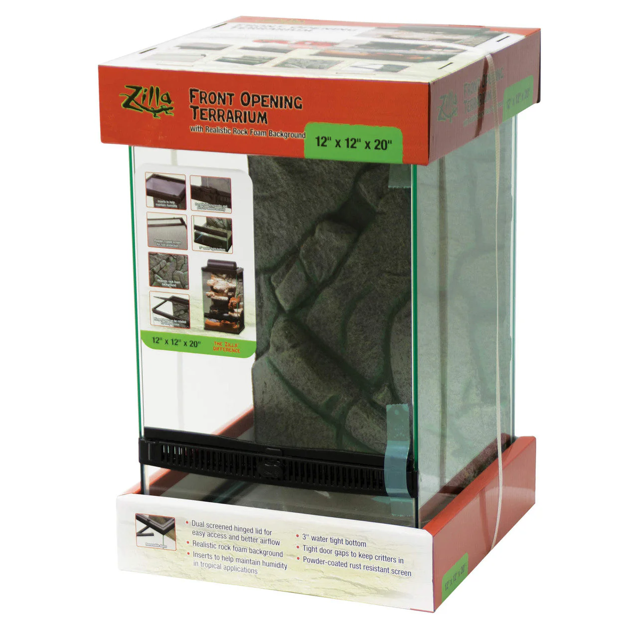 Zilla Front Opening Terrariums 12 x 12 x 20 Inches SD-3
