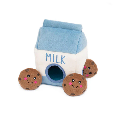 ZippyPaws Zippy Burrow Dog Toy Milk and Cookies MD - Image 2