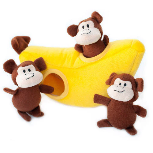 ZippyPaws Zippy Burrow Dog Toy Monkey 'n Banana MD - Image 2