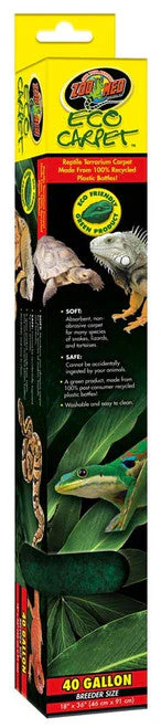 Zoo Med Eco Carpet Reptile Terrarium Carpet Green 40 Gallon, Breeder Size, 18 Inches X 36 Inches - Image 2