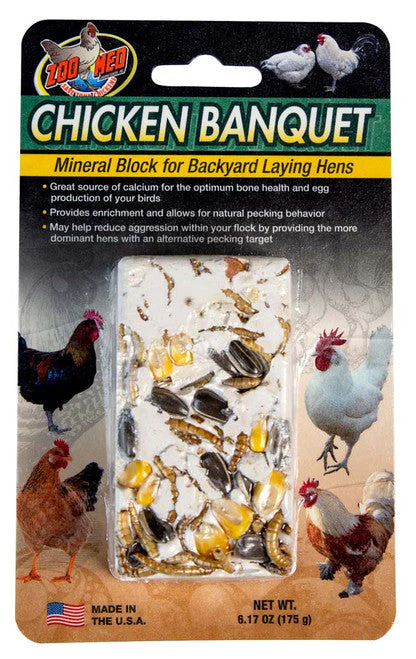 Zoo Med Chicken Banquet Mineral Block for Backyard Laying Hens Multi-Color 6.17 oz - Image 2
