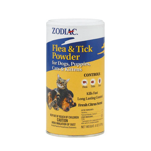 Zodiac Flea and Tick Powder for Dogs and Cats 6 Ounces - Image 2