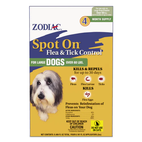 Zodiac Spot On Flea & Tick Control Large Dogs Over 60 Pounds 4 Pack - Image 2