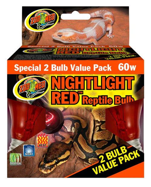 Zoo Med Nightlight Red Reptile Bulb Red 60 Watt 2 Pack - Image 2