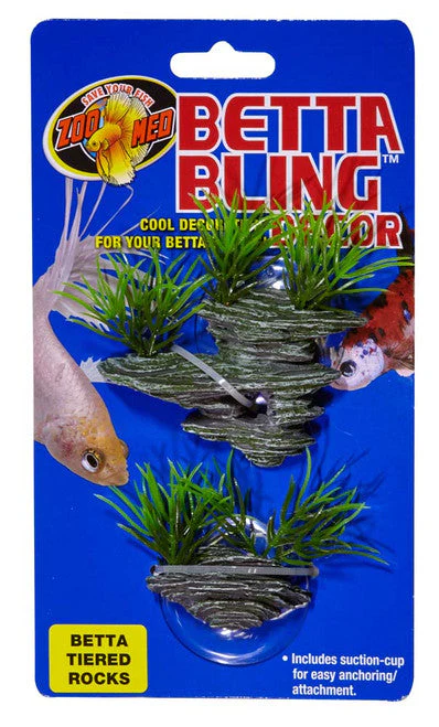 Zoo Med Betta Bling Tiered Rocks Green, Grey - Image 2