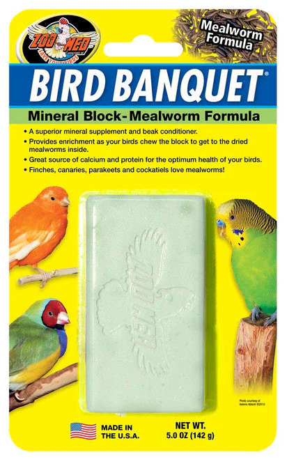 Zoo Med Bird Banquet Mealworm Formula Mineral Block Green 5oz LG - Image 2
