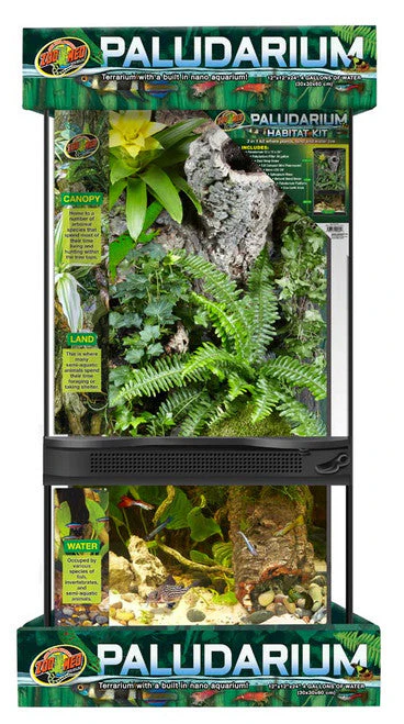 Zoo Med Paludarium Terrarium with Nano Aquarium Habitat Black, Clear 12 in x 24 in 4 gal - Image 2