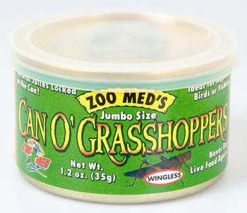 Zoo Med Can O' Grasshoppers Reptile Wet Food 1.2 oz - Image 2