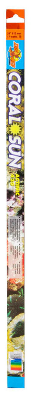 Zoo Med Coral Sun Actinic 420 T8 Lamp Blue 24 in