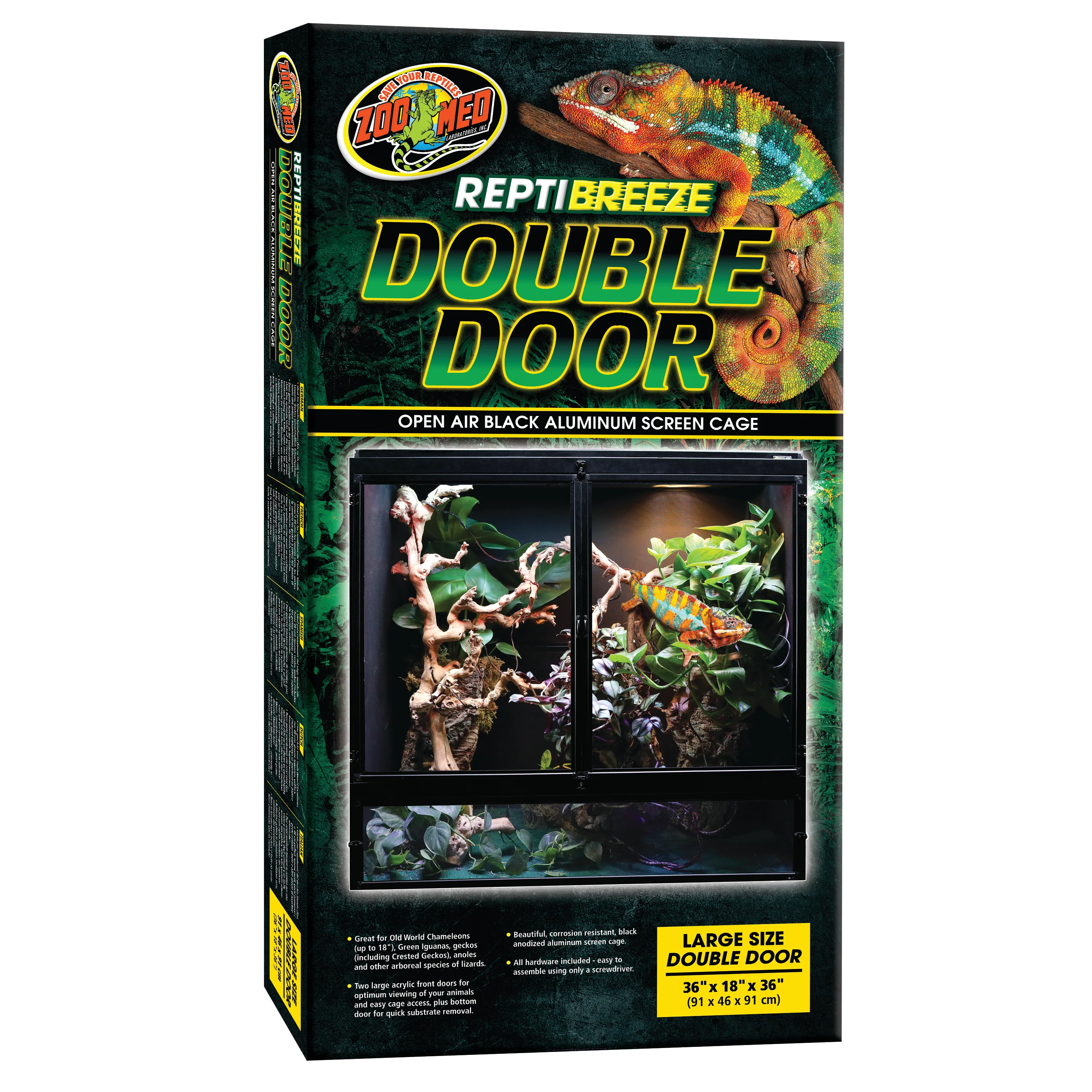 Zoo Med Double Door ReptiBreeze Large, 36In X 18In X 18 in