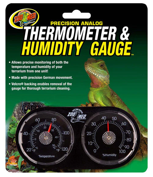 Zoo Med Precision Analog Thermometer & Humidity Gauge Black - Image 2