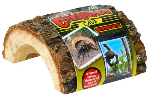 Zoo Med Creatures Cave Half Log Brown MD - Image 2