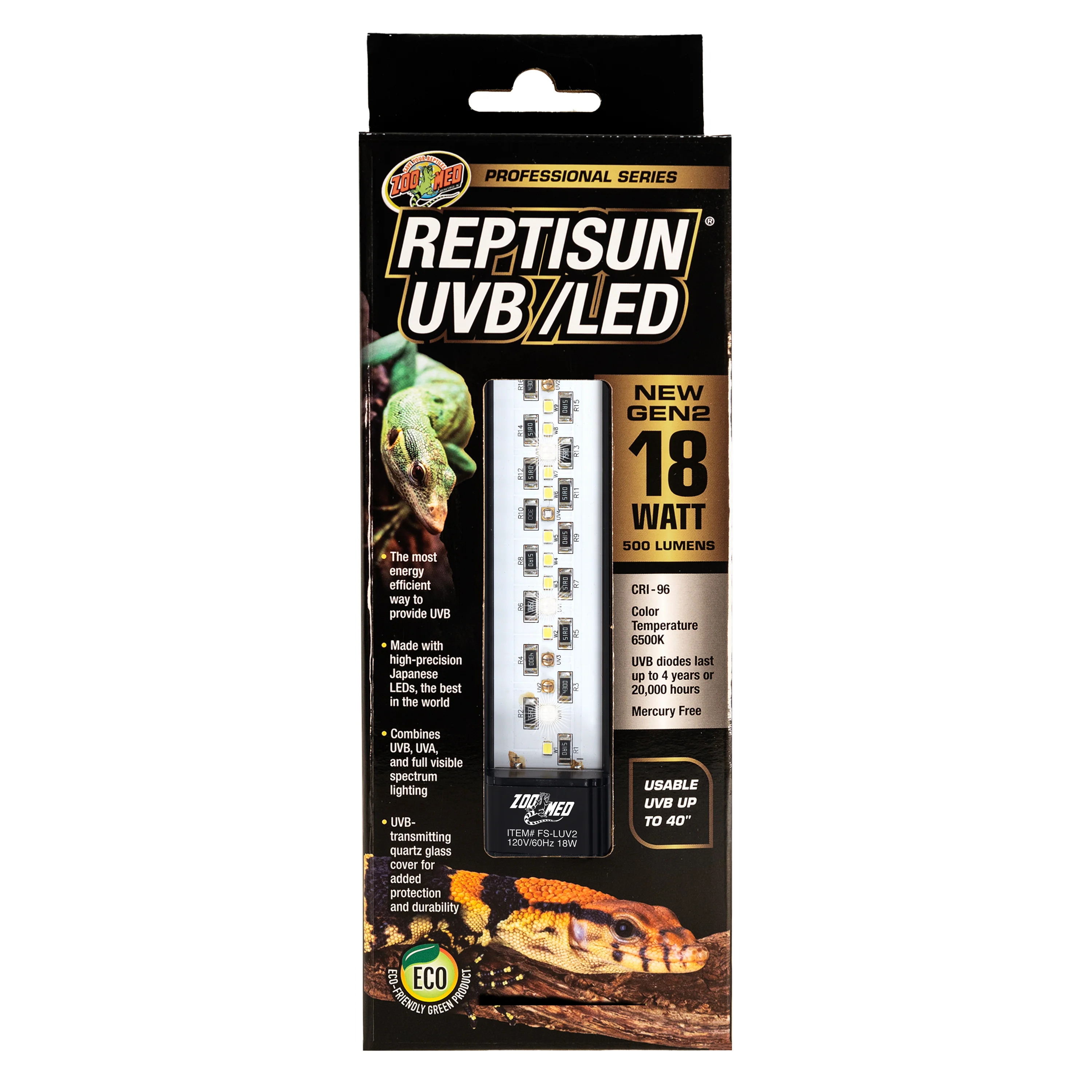 Zoo Med Professional Series Reptisun UVB/LED Bulb 18 W