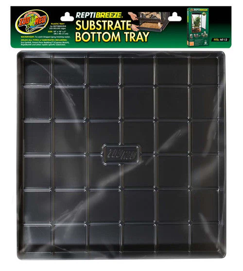 Zoo Med ReptiBreeze Substrate Bottom Tray Black 18 in x 18 in - Image 2